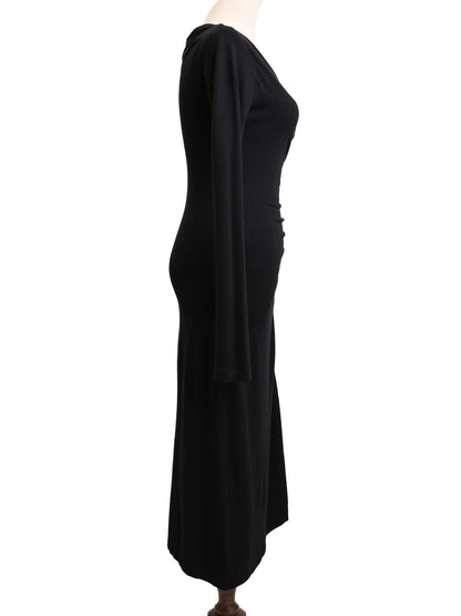 Excellent Plein Sud Black Wool Asymmetrical Dress Size N/A