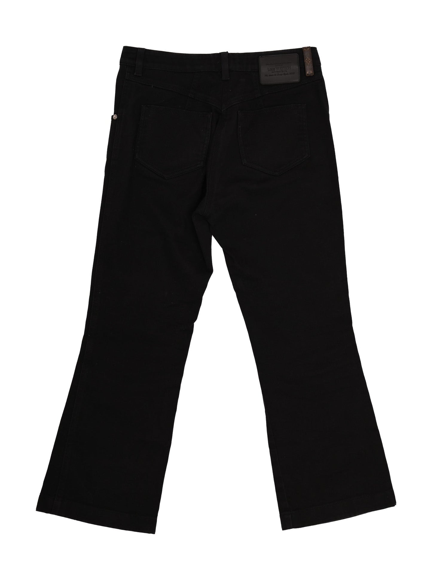 excellent louis vuitton black cotton jeans size m women's