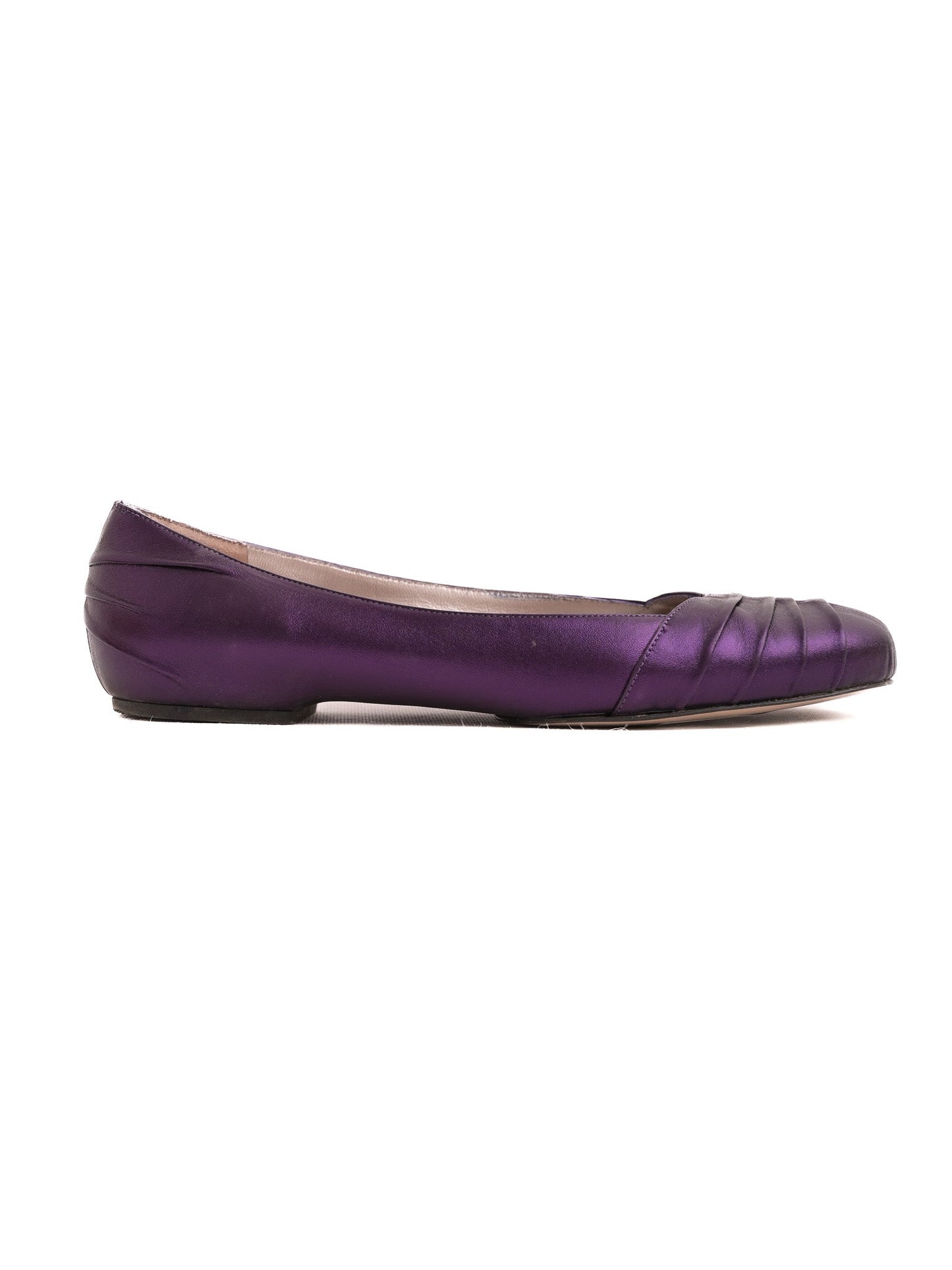 average salvatore ferragamo purple textile ballet flats for women
