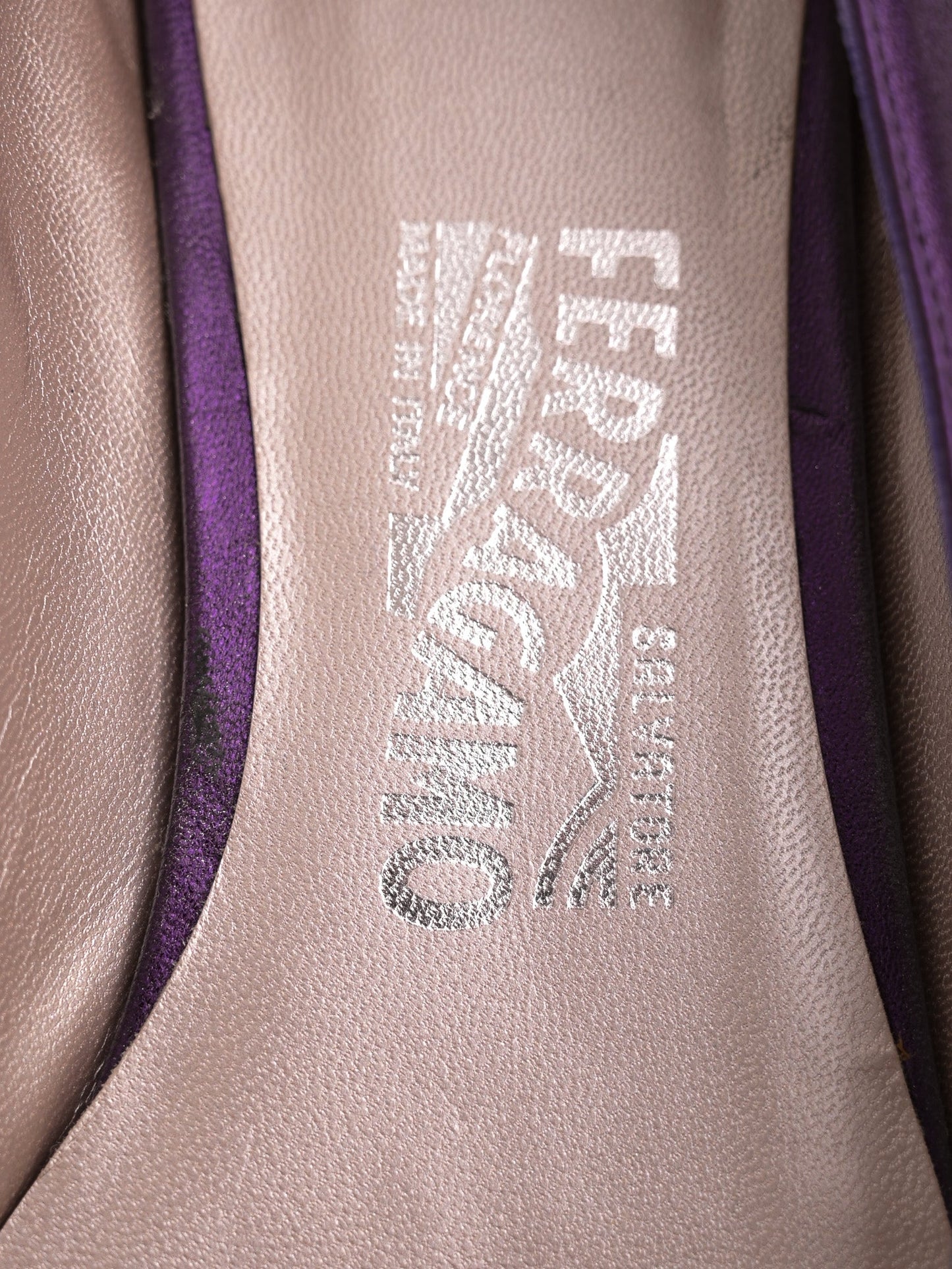 average salvatore ferragamo purple textile ballet flats for women