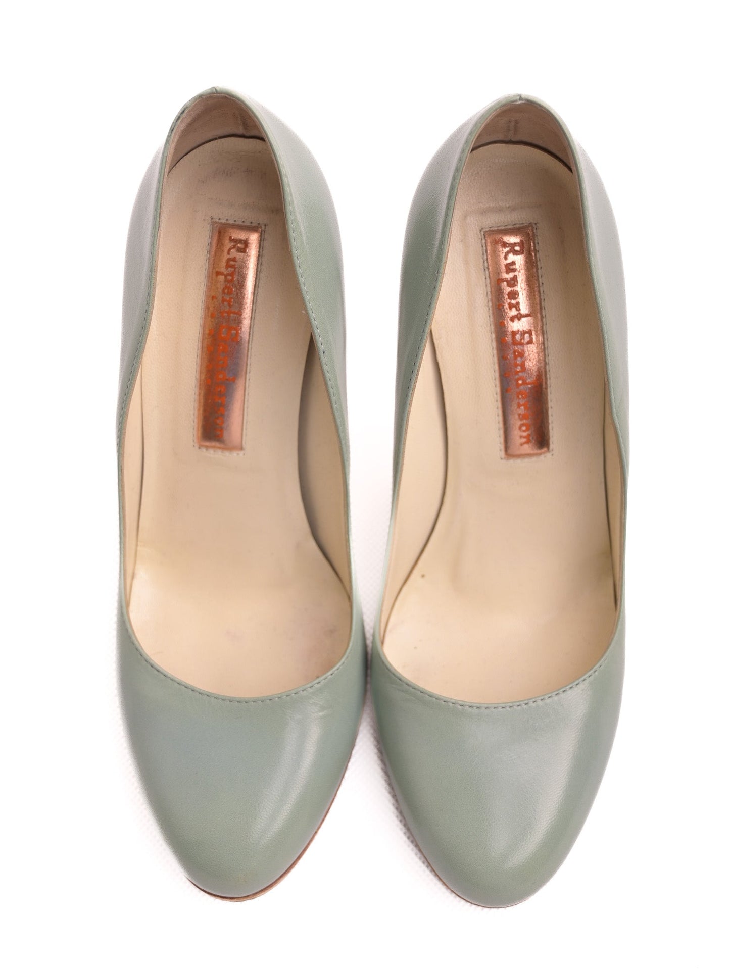 average rupert sanderson blue leather stiletto shoe size 35