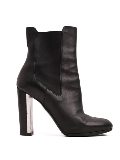 Average Dries Van Noten Black Leather Ankle Boots Size 38.5