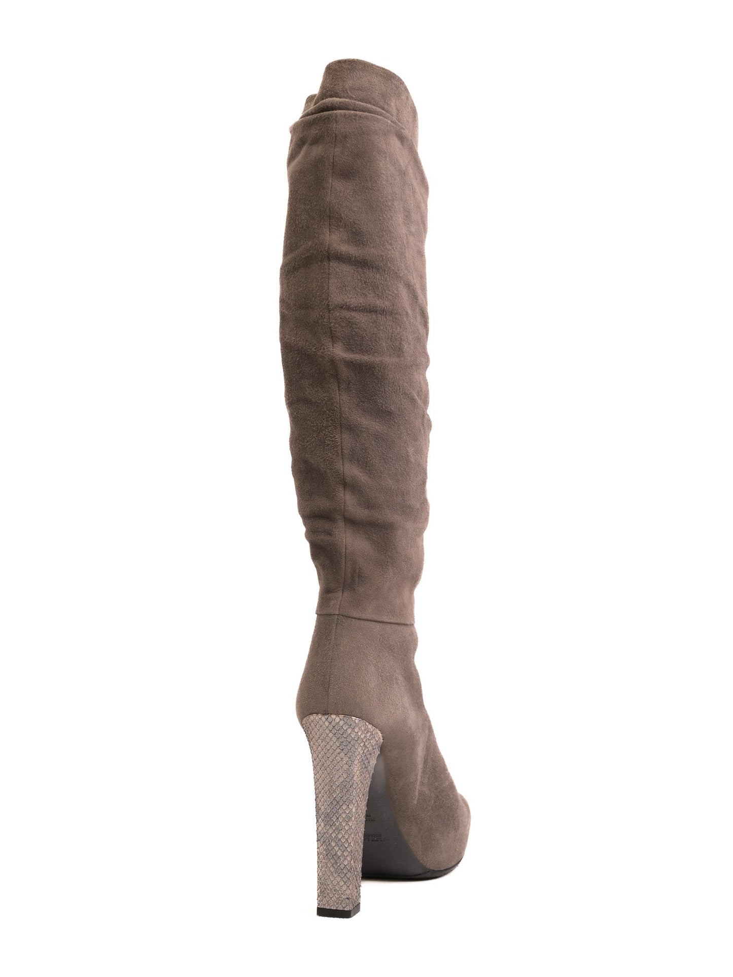 average ralph lauren gray suede high-heeled knee-high boots size 38.5