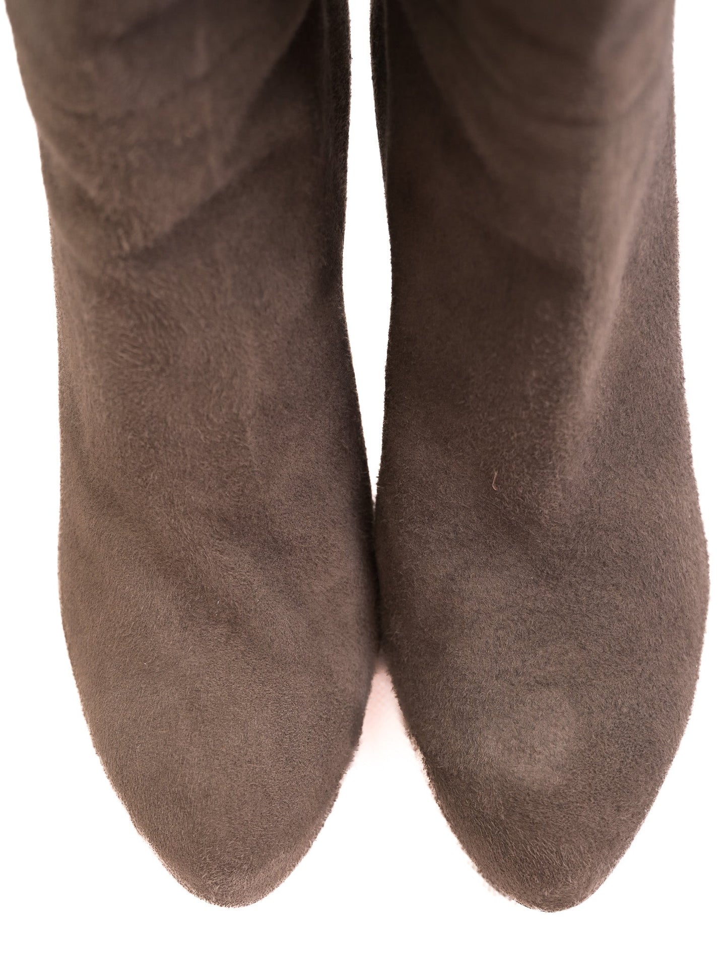 average ralph lauren gray suede high-heeled knee-high boots size 38.5