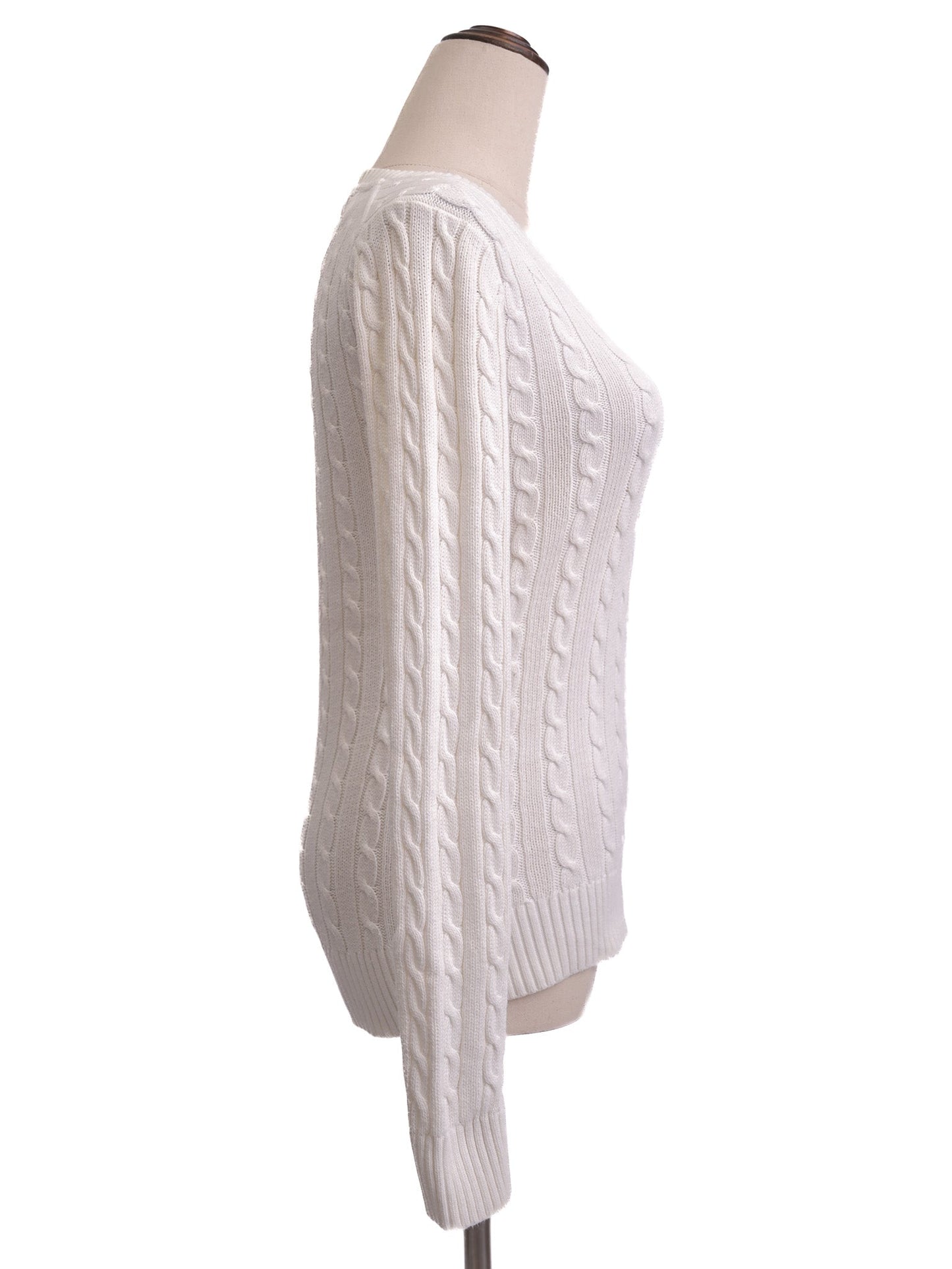 excellent tommy hilfiger white cable knit sweater size s