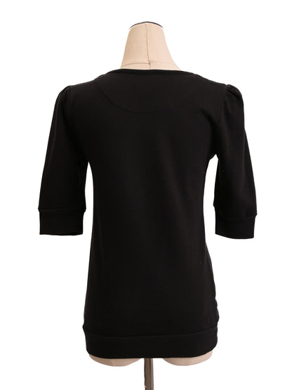 Excellent Ted Baker Black Floral Print Top Size S Cotton