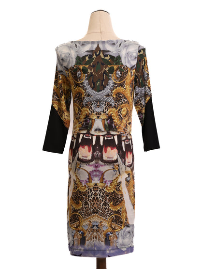 Excellent Phillipp Plein WomenÕs Dress S Combined Viscose Big Cat Print
