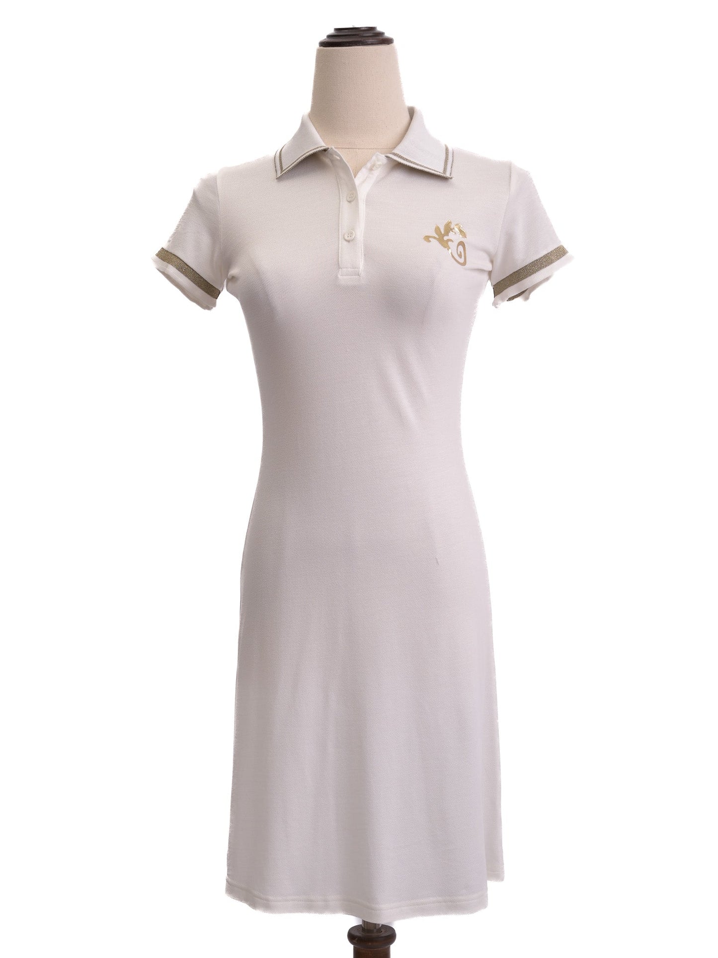 versace women’s white cotton polo dress size s excellent condition
