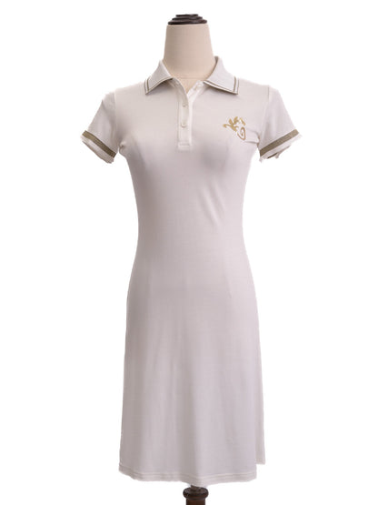 Versace Women’s White Cotton Polo Dress Size S Excellent Condition