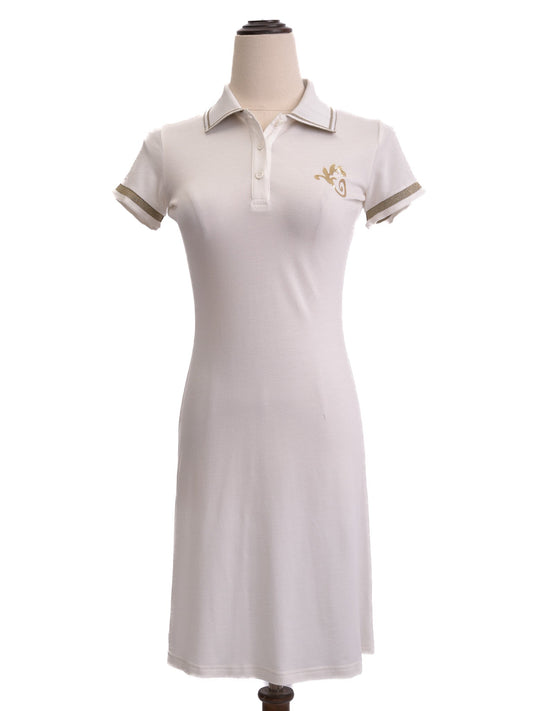 Versace Women’s White Cotton Polo Dress Size S Excellent Condition