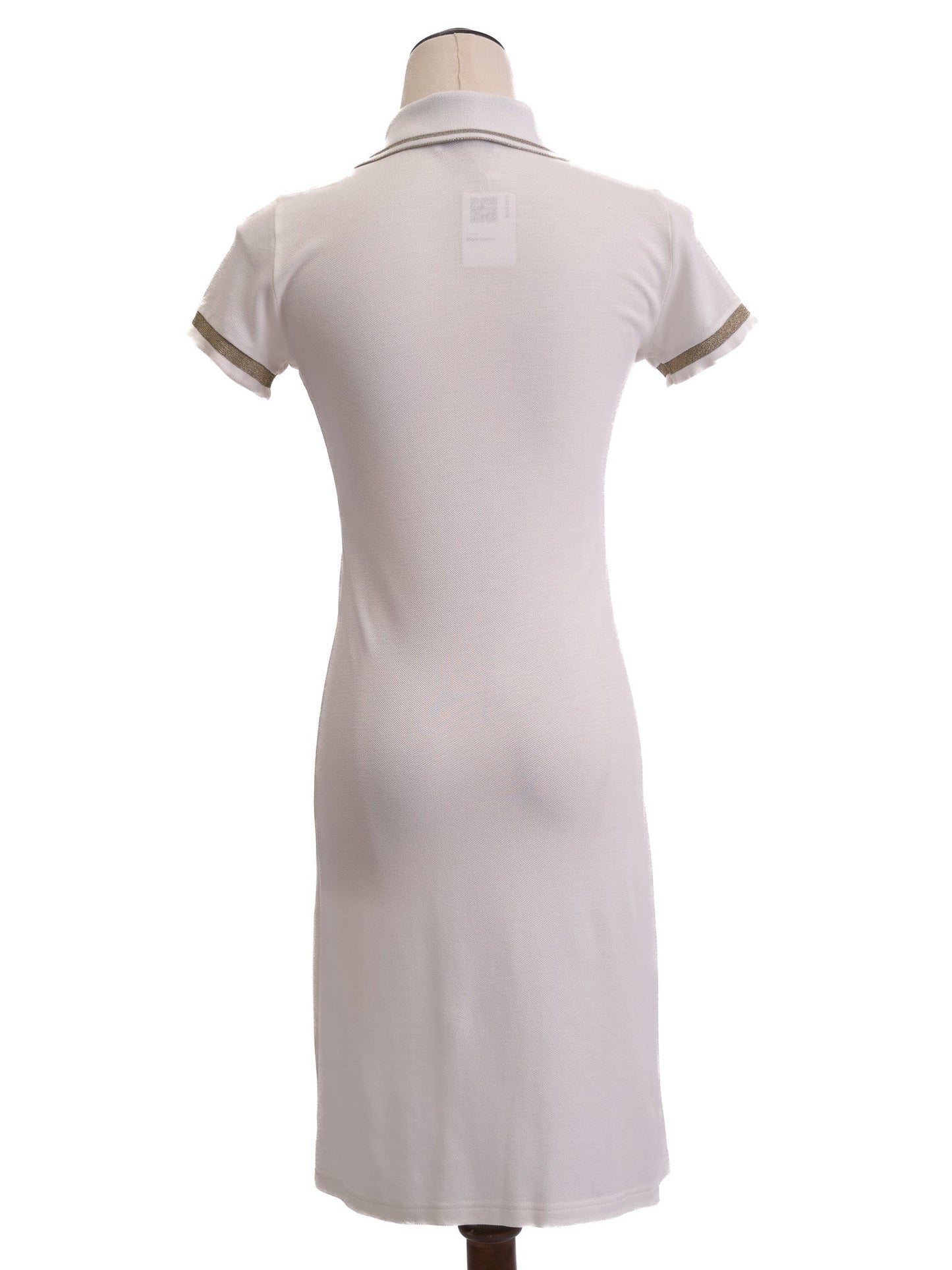 versace women’s white cotton polo dress size s excellent condition
