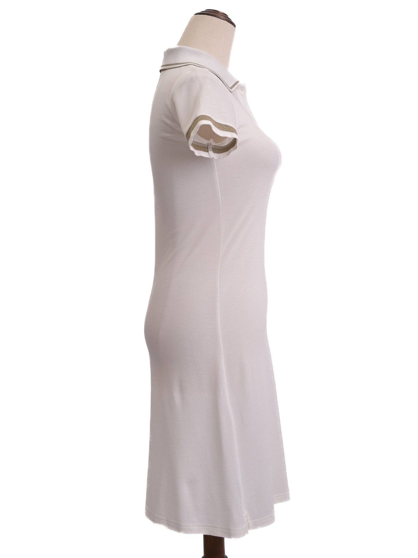 versace women’s white cotton polo dress size s excellent condition