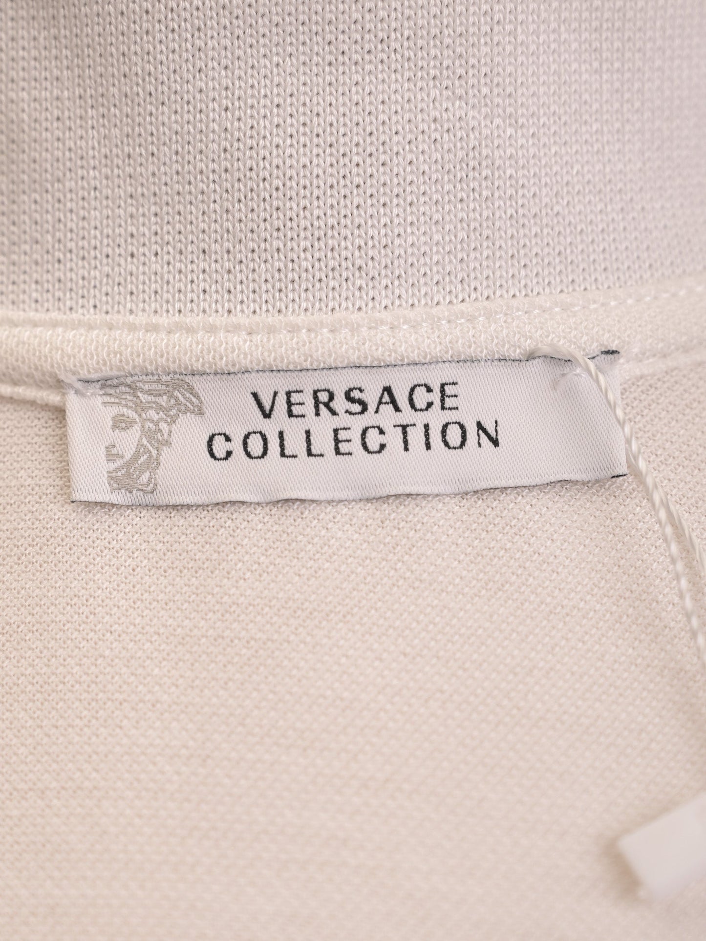versace women’s white cotton polo dress size s excellent condition