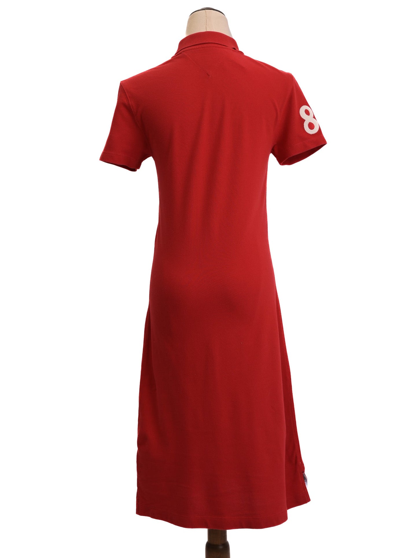 excellent tommy hilfiger red polo dress s with embroidered logo