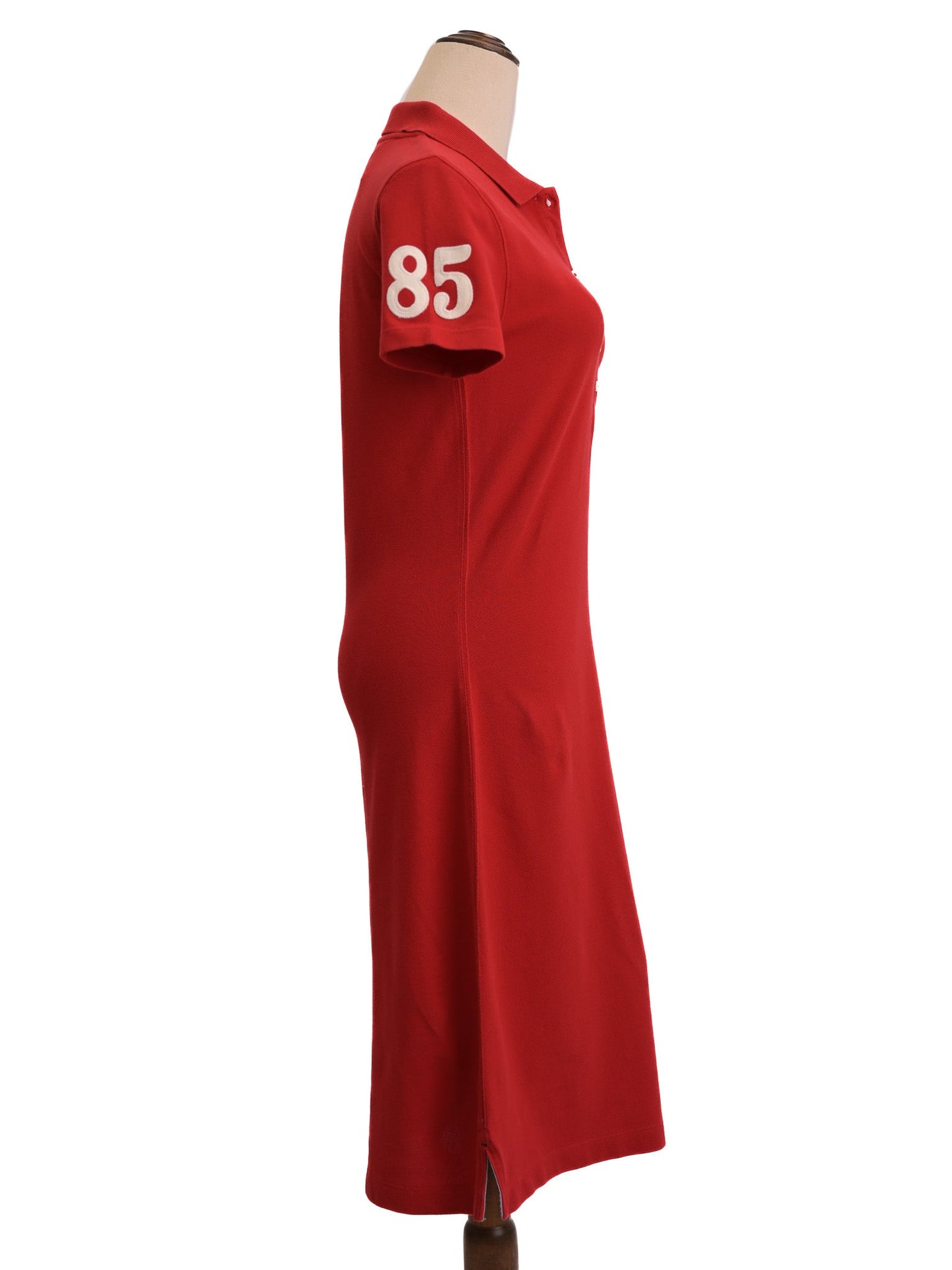 excellent tommy hilfiger red polo dress s with embroidered logo
