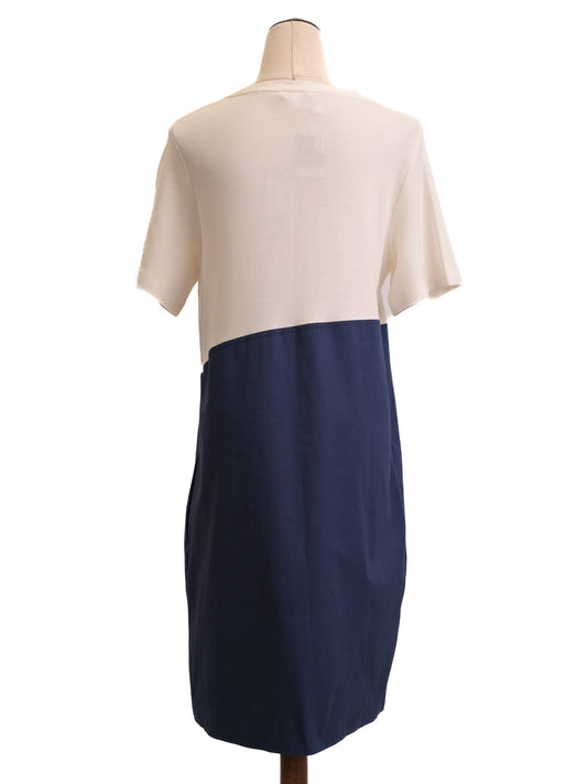 Excellent Cos Two-Tone Dress S Nylon Casual White and Blue