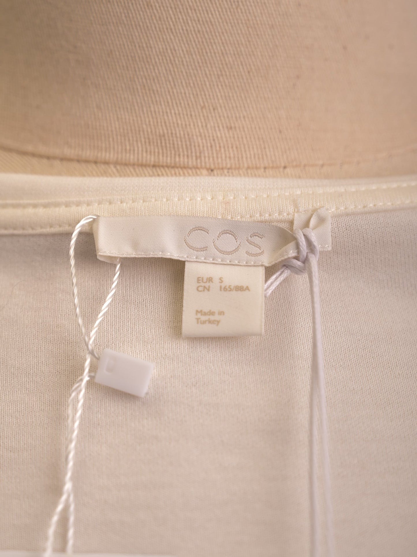 excellent cos two-tone dress s nylon casual white and blue