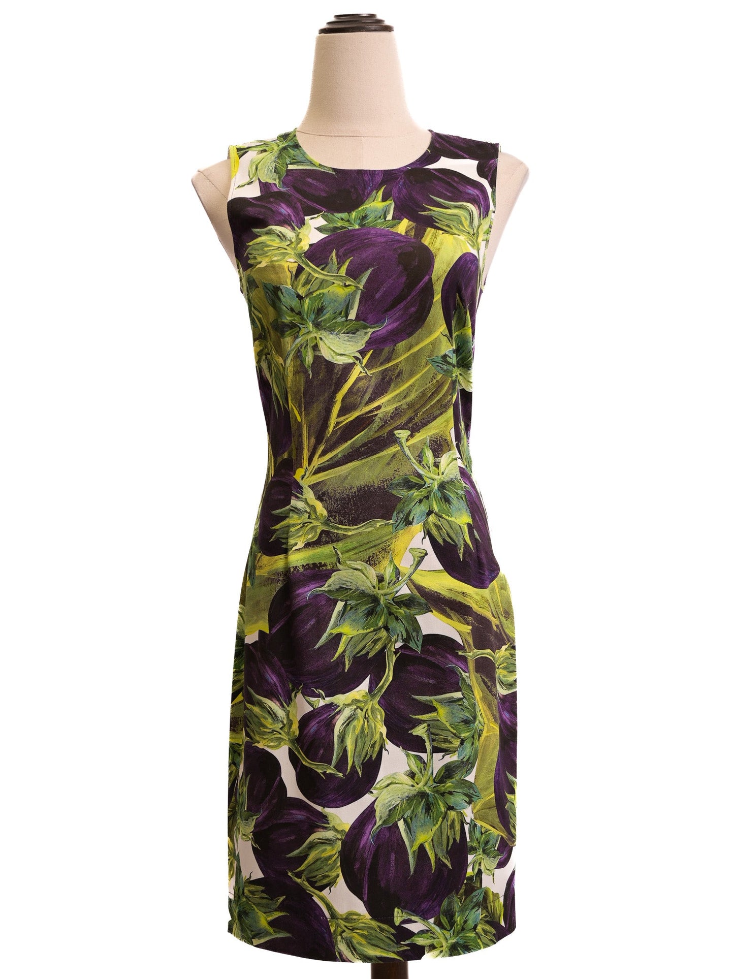 new dolce gabbana women’s sleeveless dress size s eggplant green