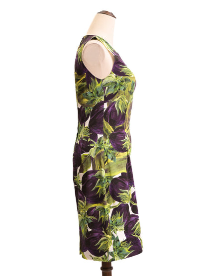 NEW Dolce Gabbana Women’s Sleeveless Dress Size S Eggplant Green