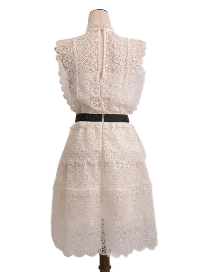 Excellent Rosalind White Lace Dress Cotton Sleeveless Size N/A