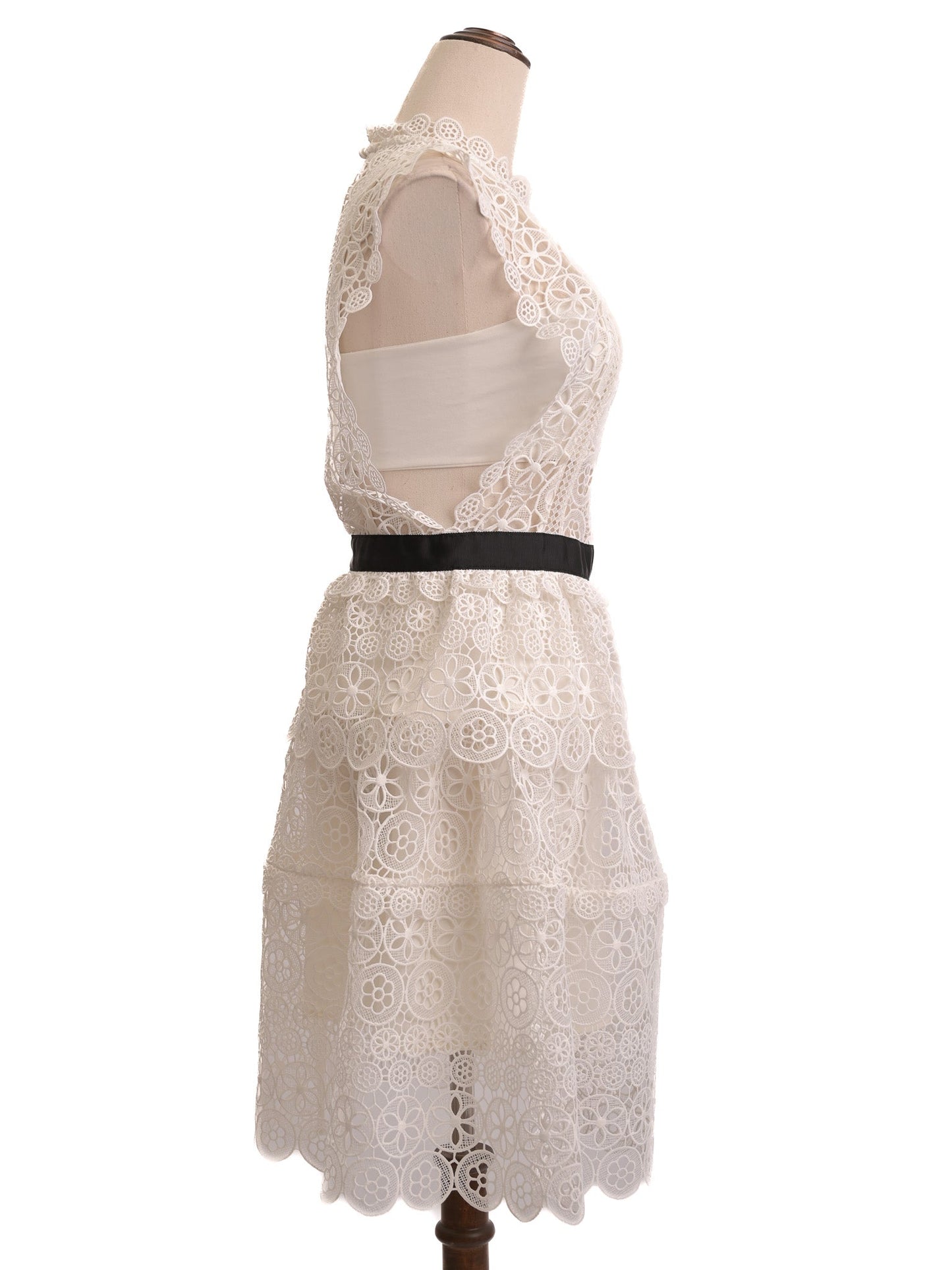 excellent rosalind white lace dress cotton sleeveless size n/a