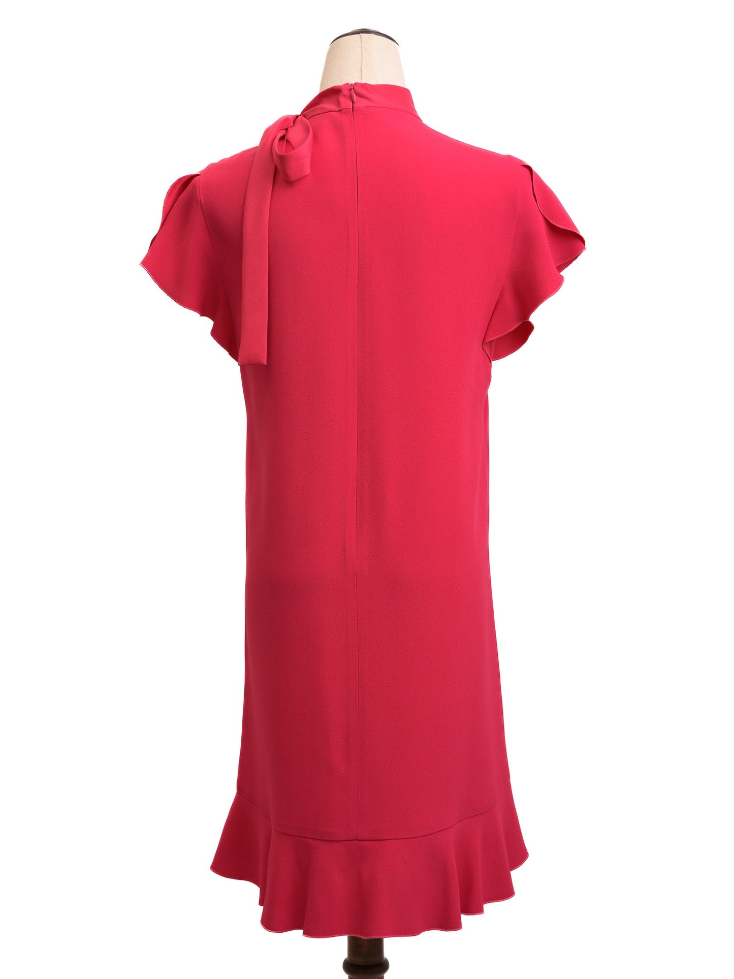 excellent red valentino pink dress size m with ruffled hem & bow detail