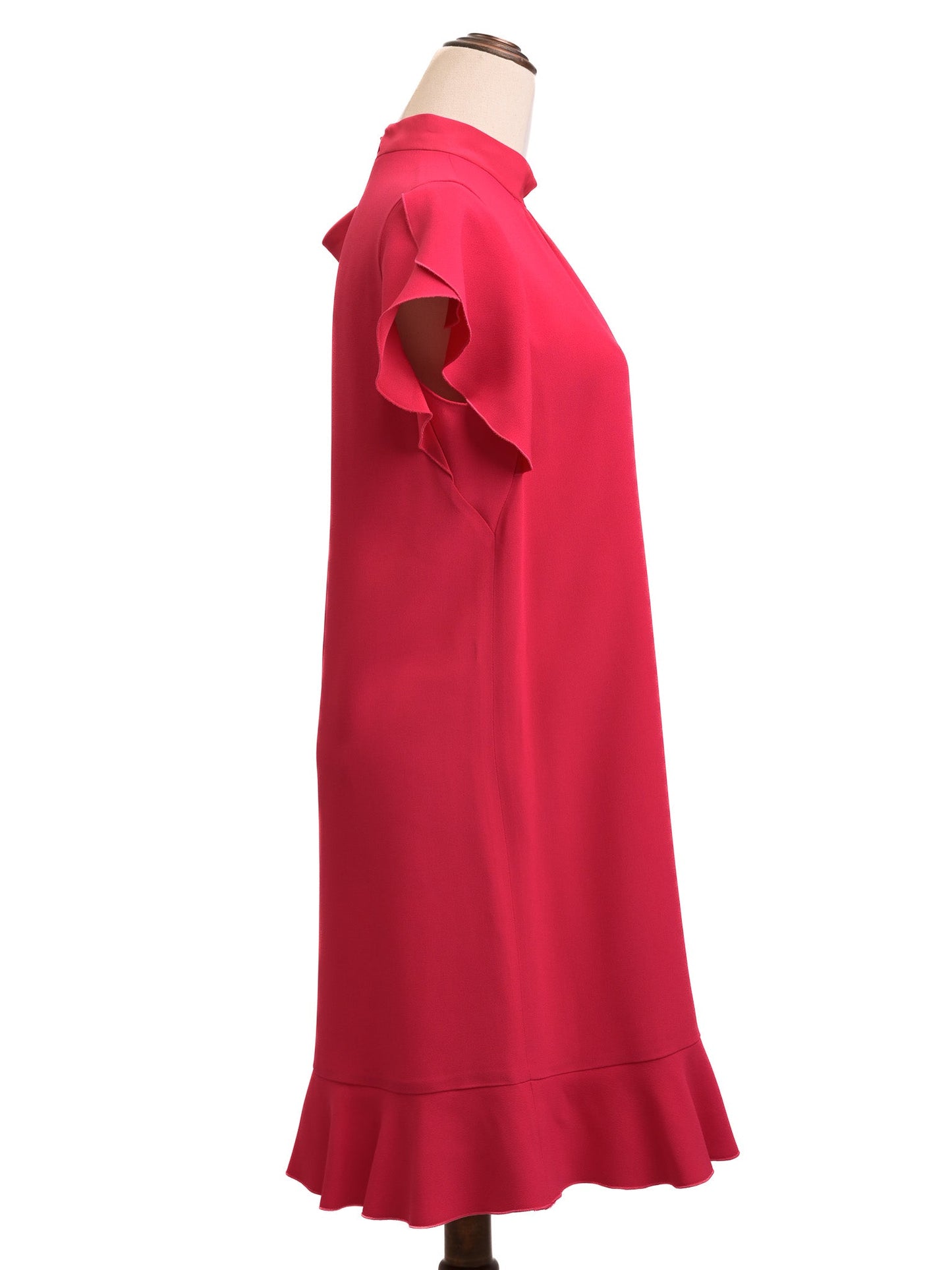 excellent red valentino pink dress size m with ruffled hem & bow detail