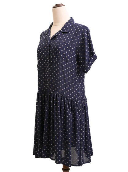 Excellent Jean-Paul Gaultier Blue Polka Dot Dress Size M