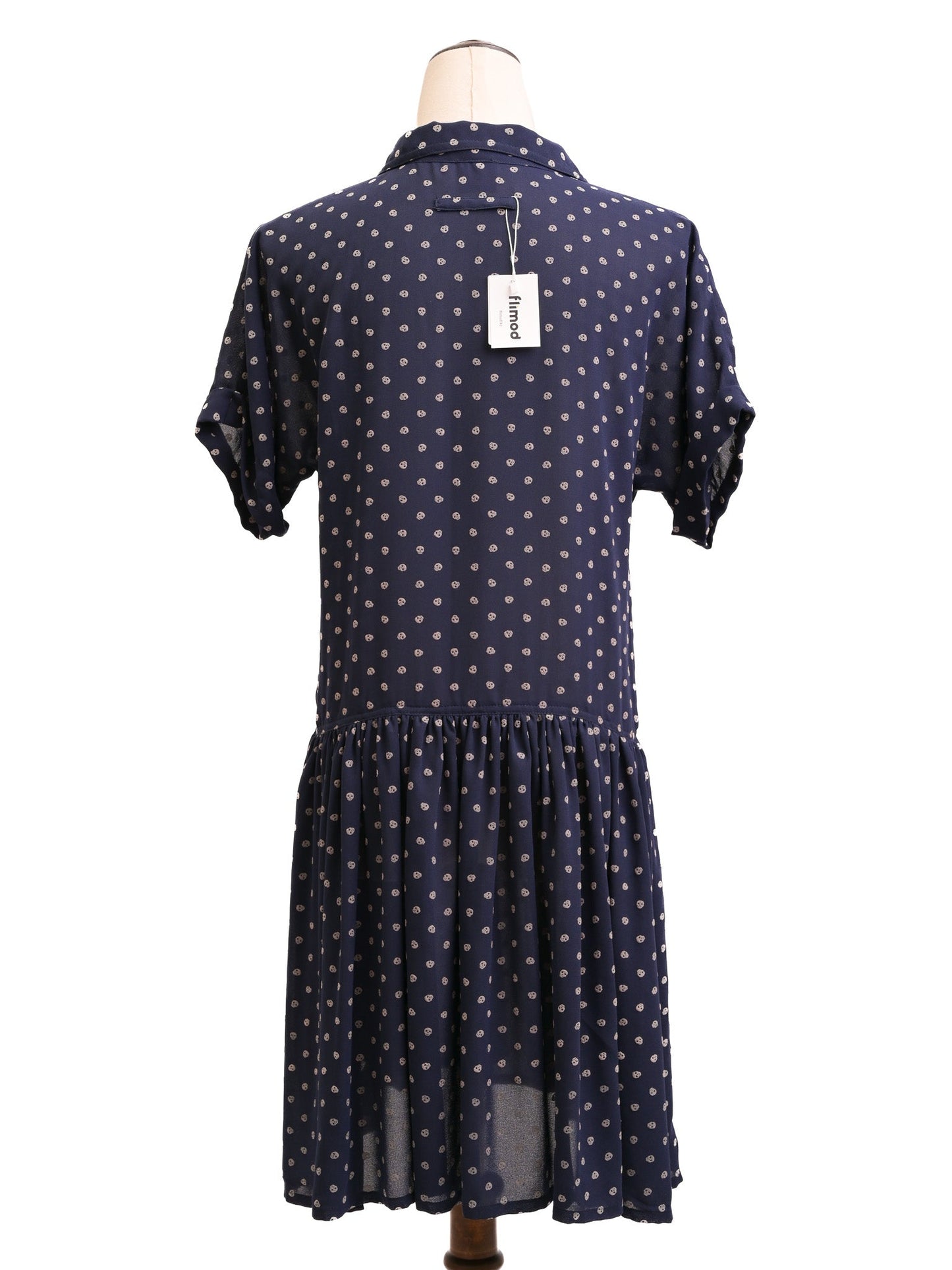 excellent jean-paul gaultier blue polka dot dress size m