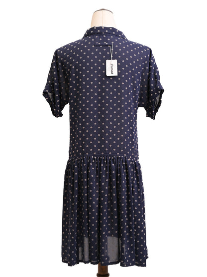 Excellent Jean-Paul Gaultier Blue Polka Dot Dress Size M