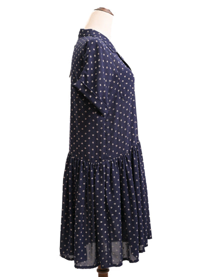 Excellent Jean-Paul Gaultier Blue Polka Dot Dress Size M