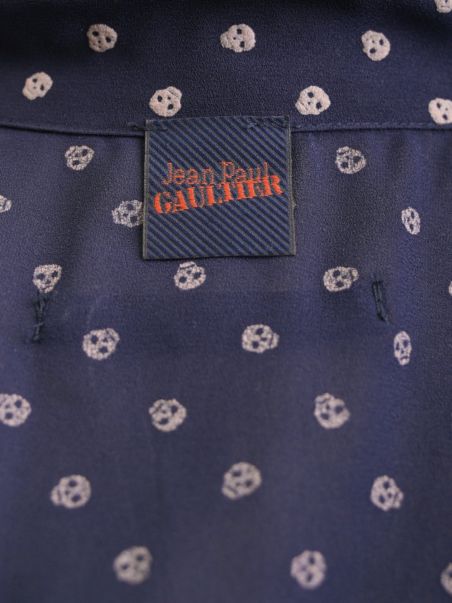 excellent jean-paul gaultier blue polka dot dress size m