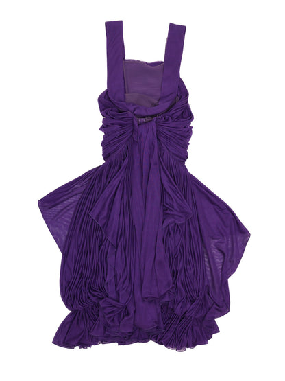Excellent Yves Saint Laurent Purple Silk Dress with Pleats