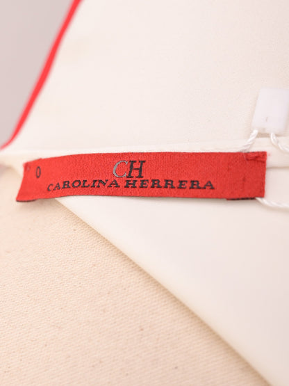 EXCELLENT Carolina Herrera Red & White Sleeveless Blouse Size S