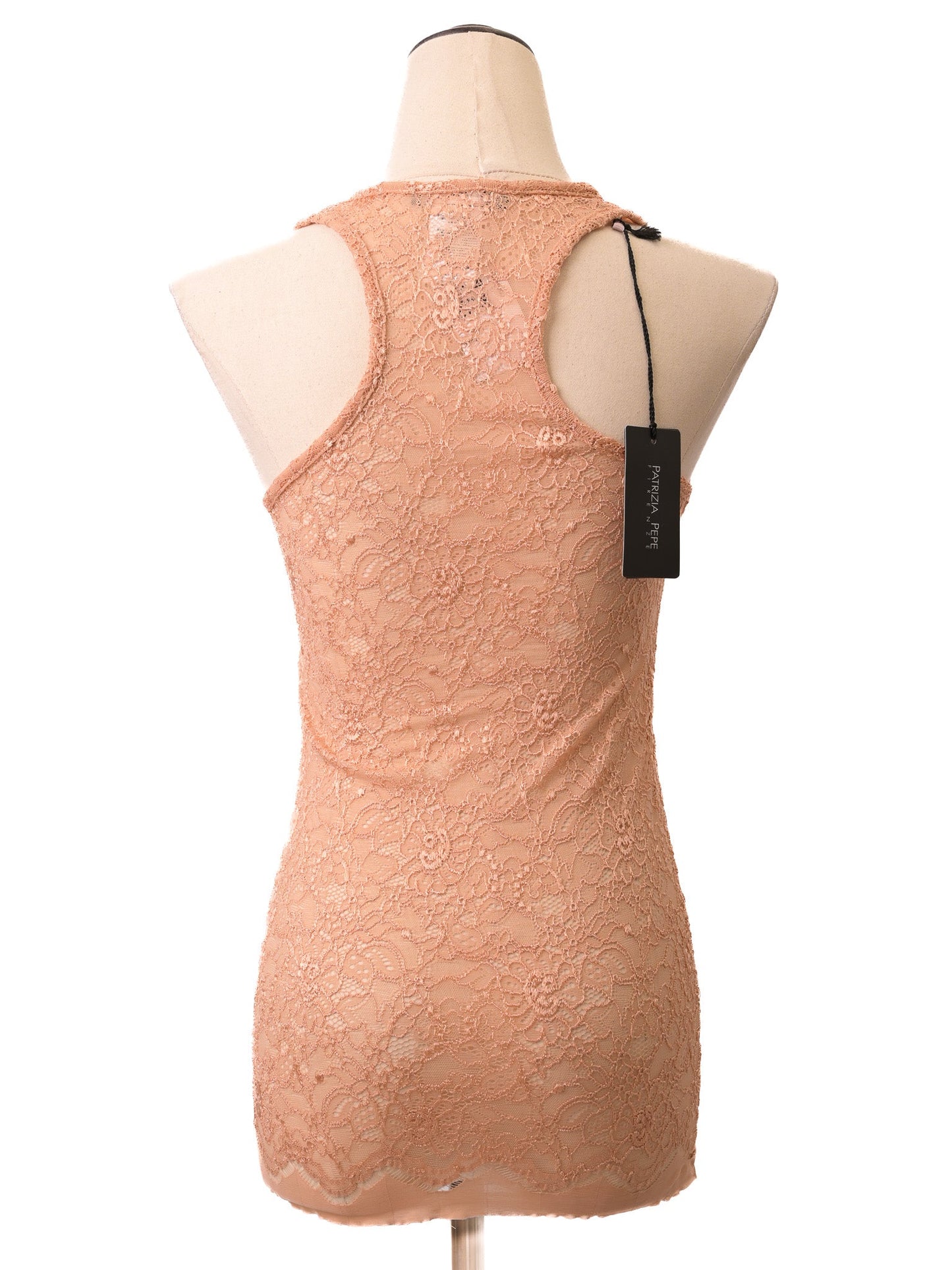 new patrizia pepe pink lace tank top floral design size xxs
