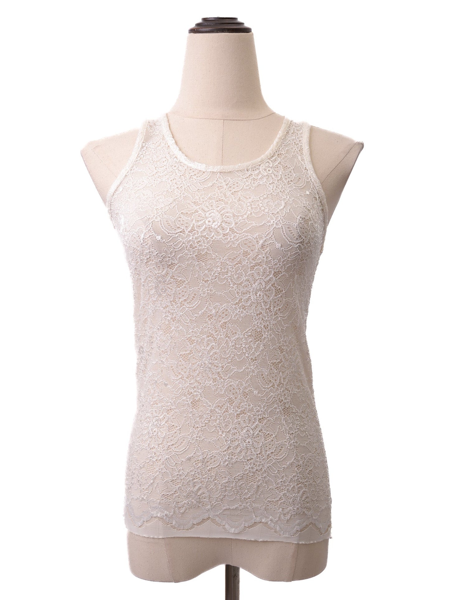 new patrizia pepe white sleeveless lace top size xxs