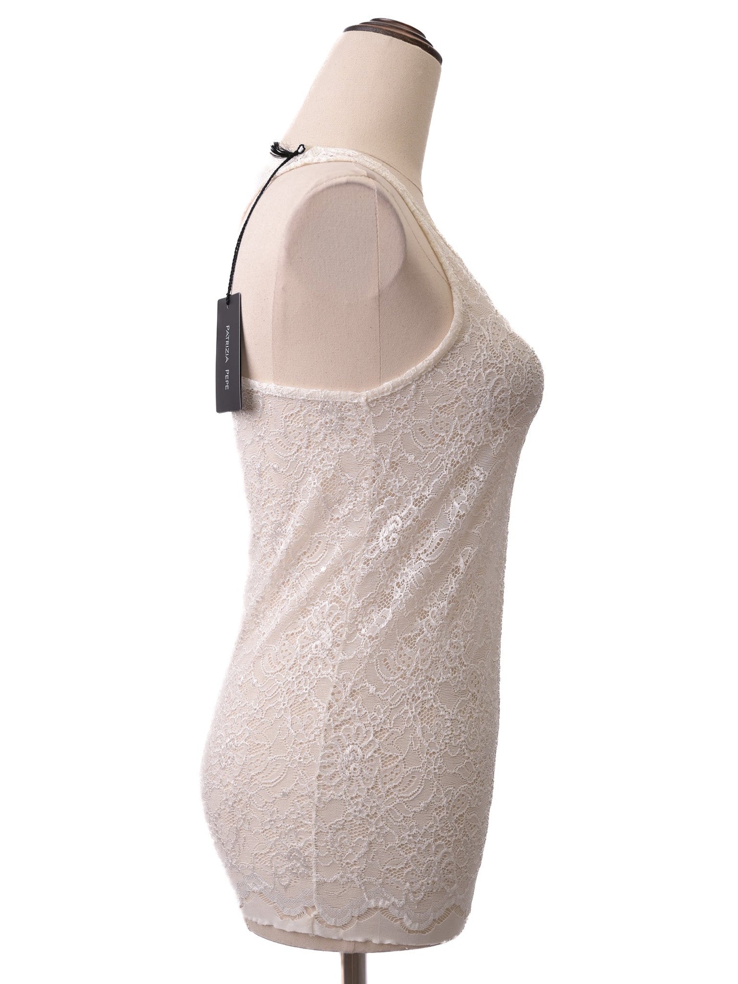 new patrizia pepe white sleeveless lace top size xxs