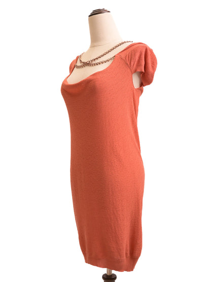 NEW Patrizia Pepe Pink Viscose Dress XXS with Chain Detail