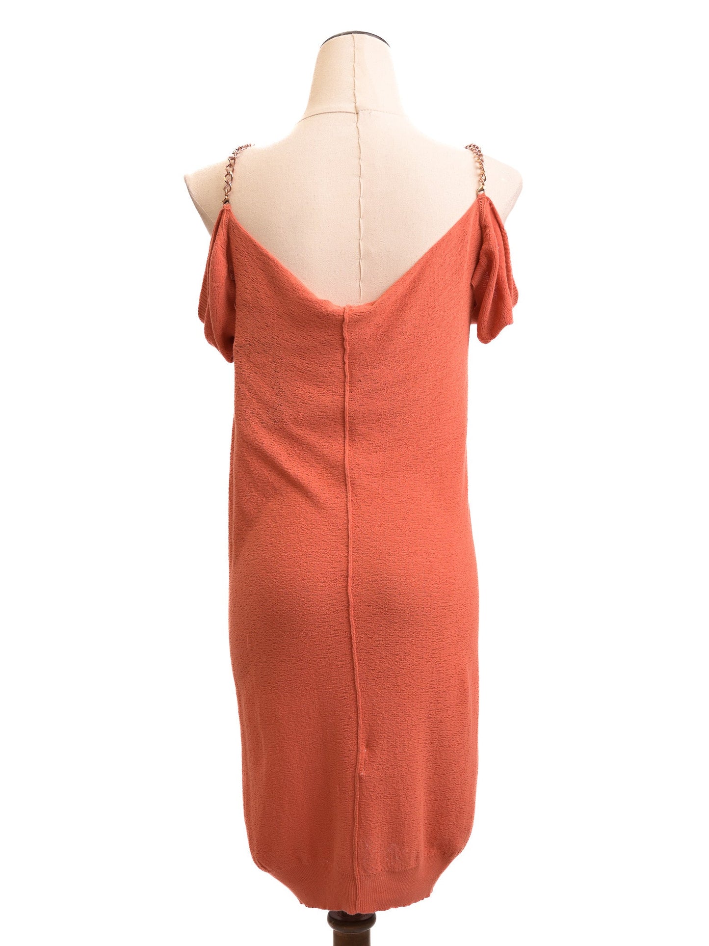 new patrizia pepe pink viscose dress xxs with chain detail