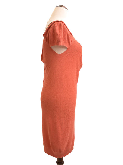 NEW Patrizia Pepe Pink Viscose Dress XXS with Chain Detail