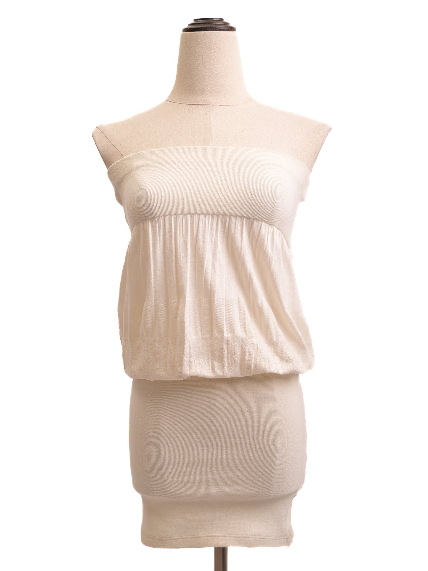 new patrizia pepe strapless white viscose dress size xxs