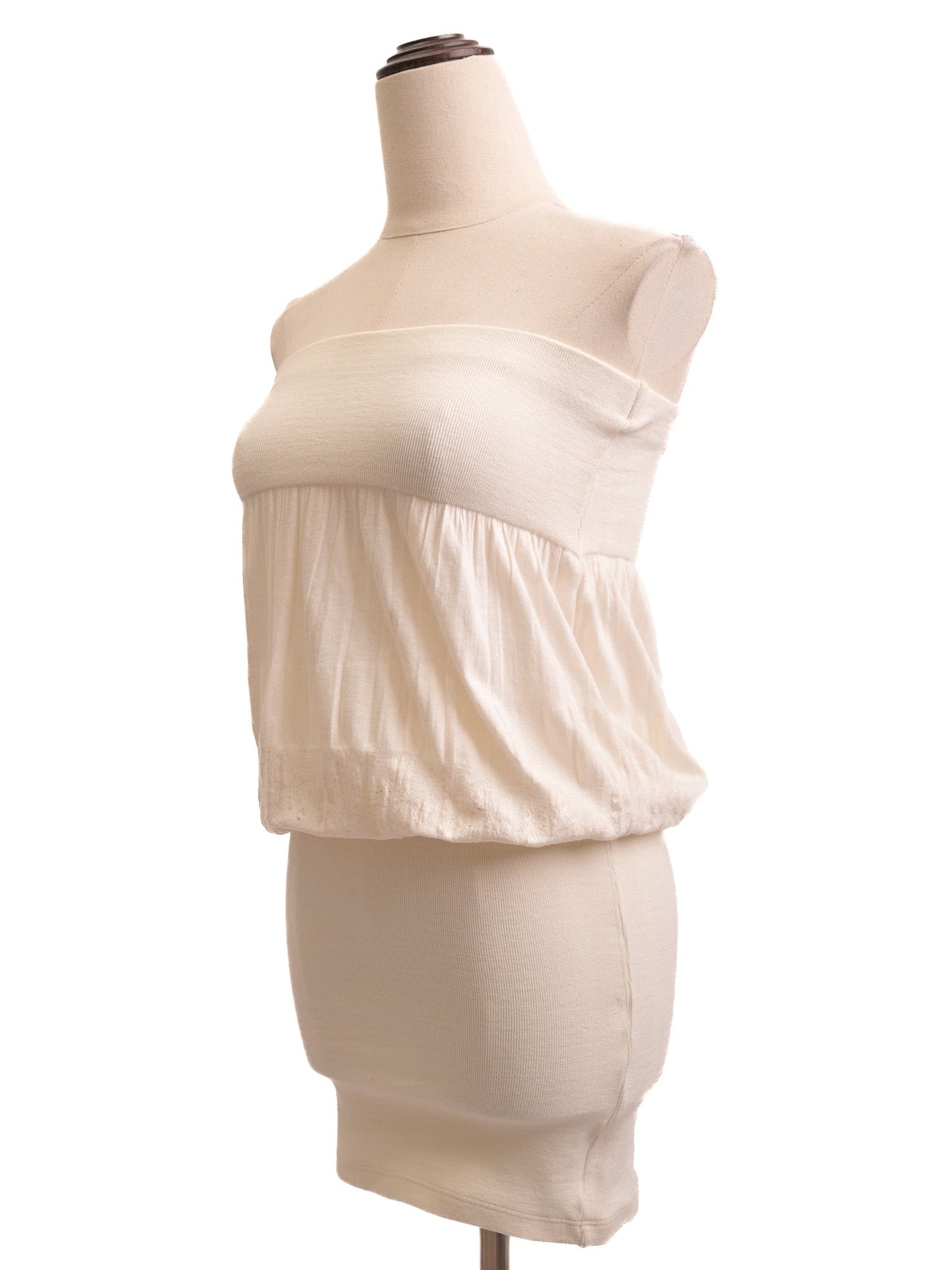 new patrizia pepe strapless white viscose dress size xxs