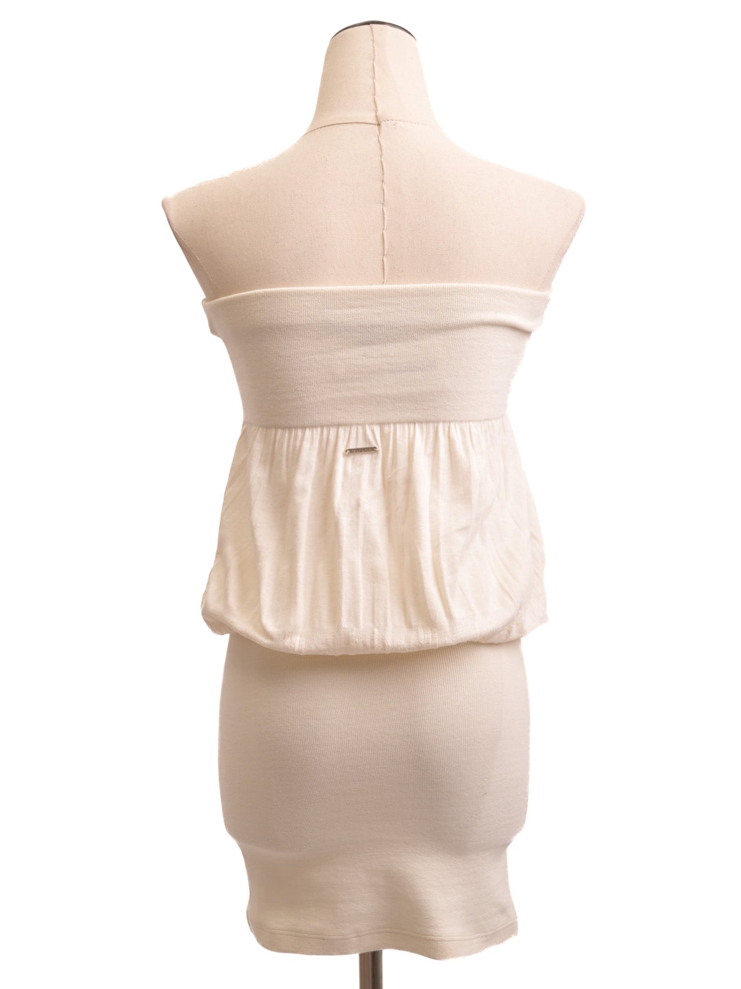 new patrizia pepe strapless white viscose dress size xxs