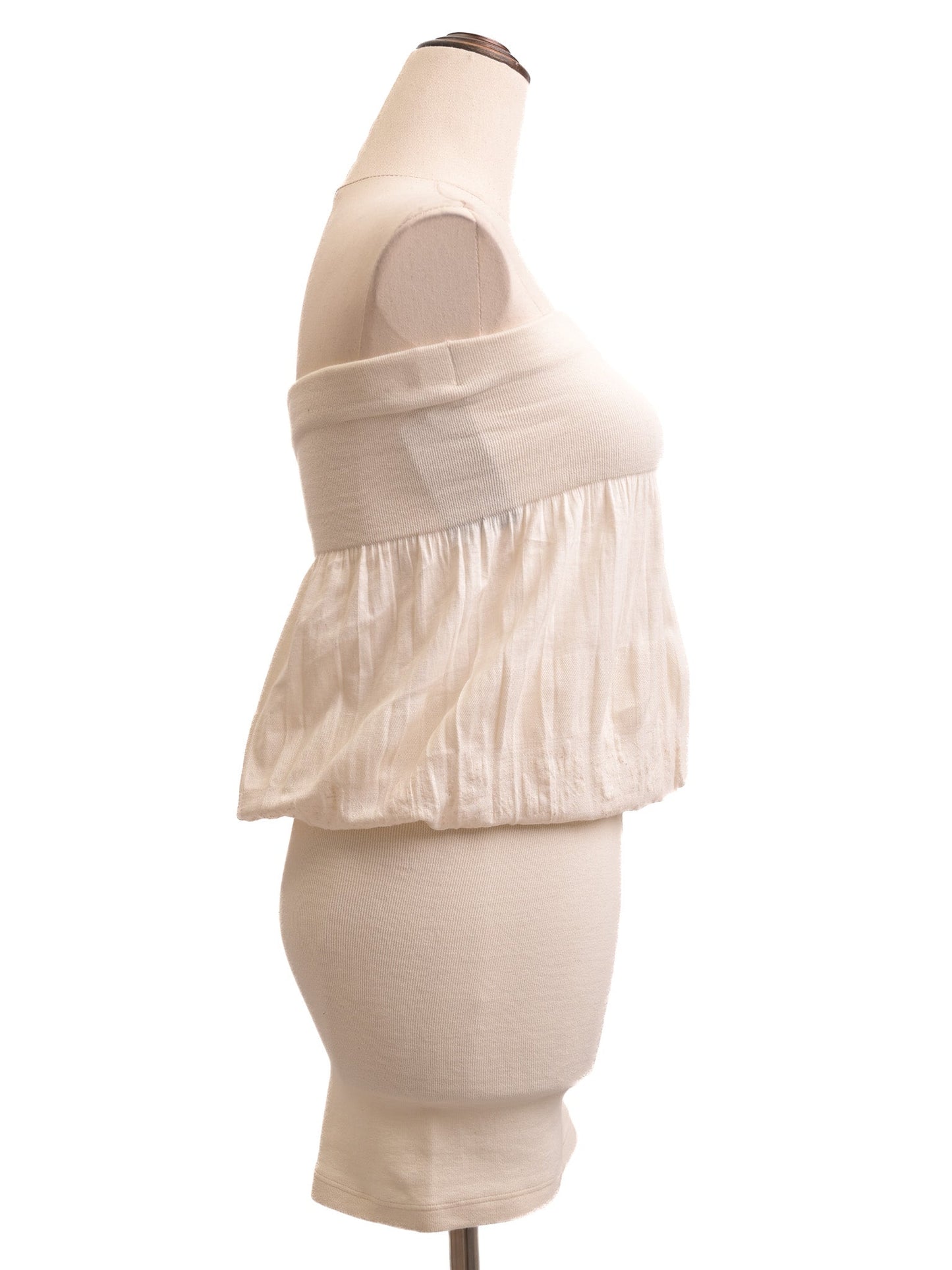 new patrizia pepe strapless white viscose dress size xxs