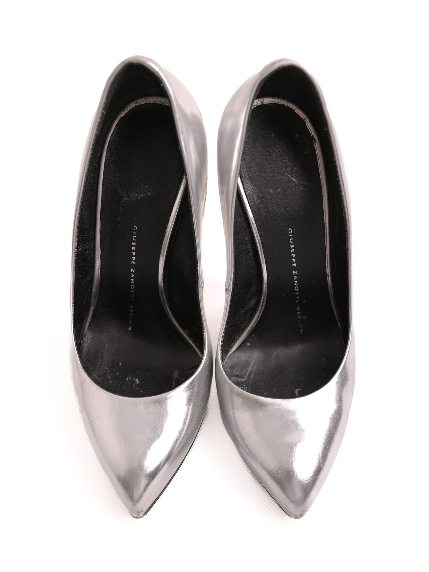 average giuseppe zanotti gray leather high-heeled shoes size 36