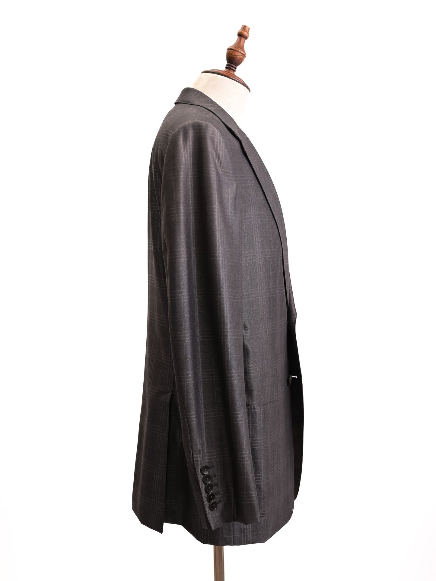 excellent gucci gray wool men's plaid suit size l