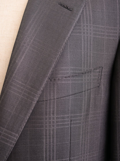 Excellent Gucci Gray Wool Men's Plaid Suit Size L