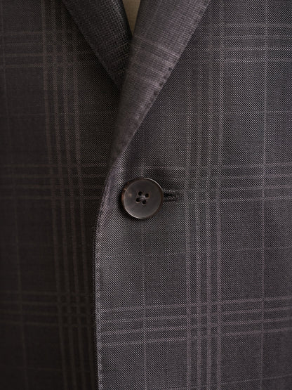 Excellent Gucci Gray Wool Men's Plaid Suit Size L