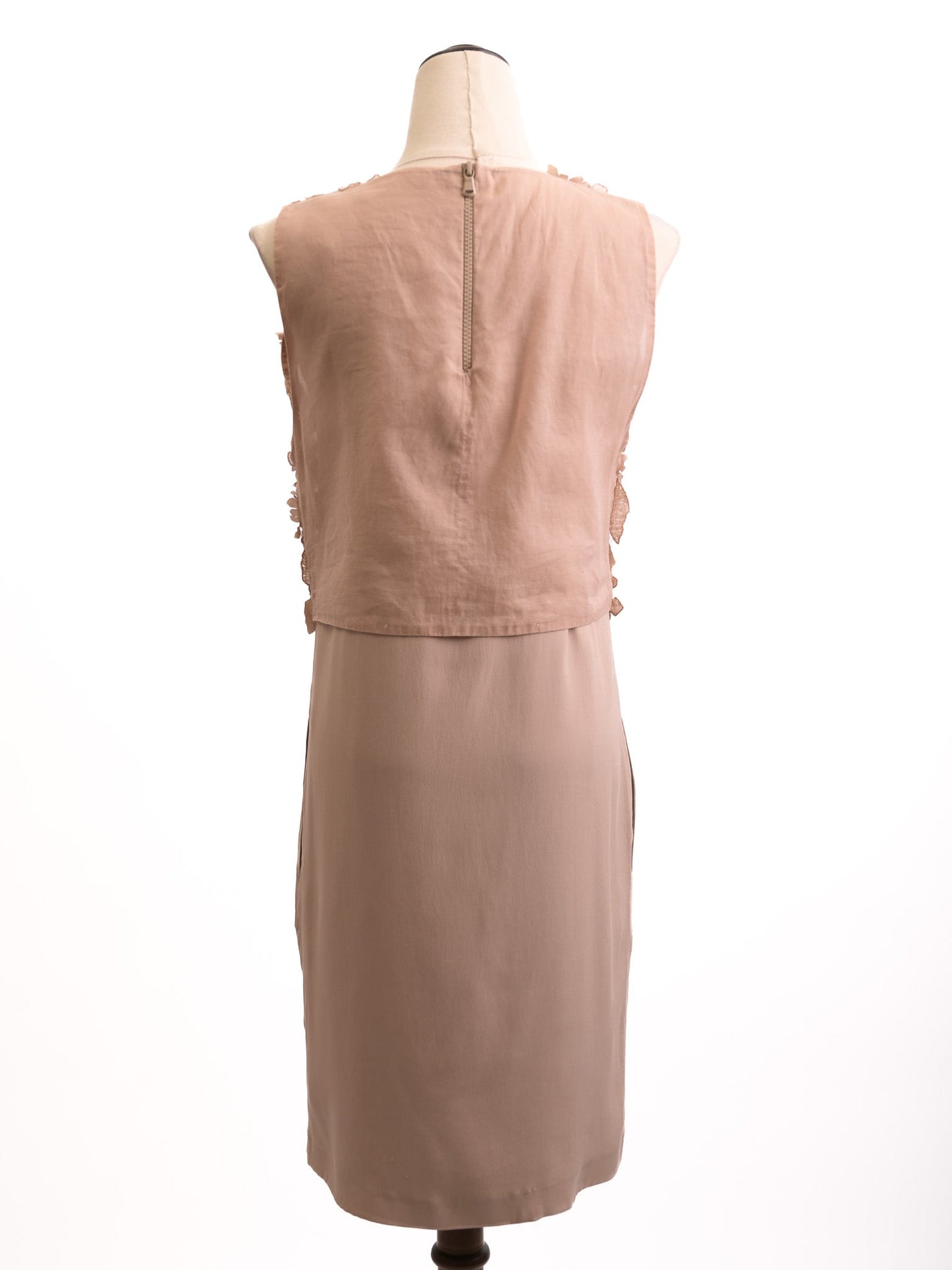 brunello cucinelli women's orange sleeveless silk dress - excellent