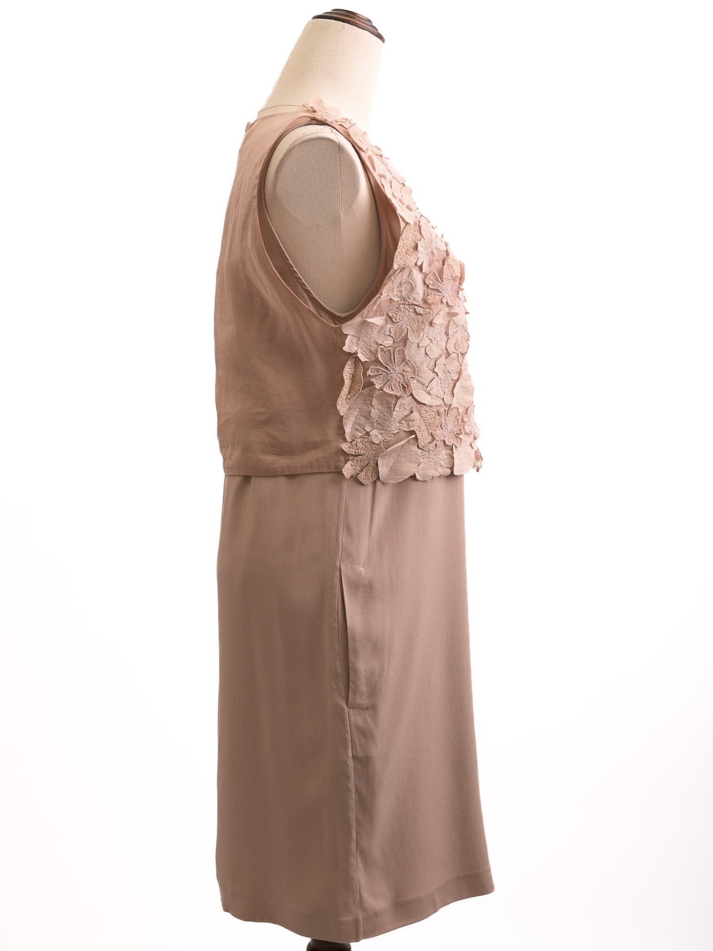 brunello cucinelli women's orange sleeveless silk dress - excellent